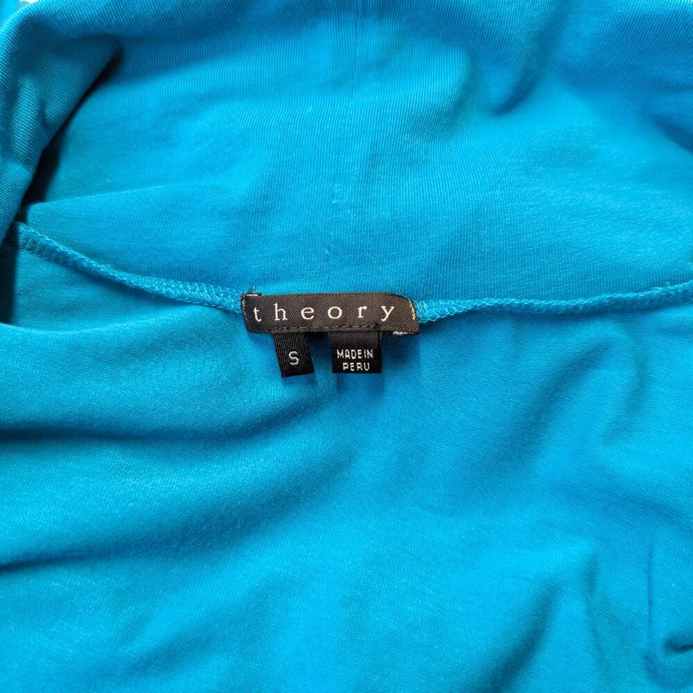 Theory Size Small Mock Turtleneck Top Cerulean - image 8